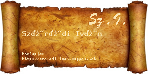 Szórádi Iván névjegykártya