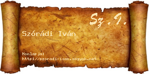 Szórádi Iván névjegykártya